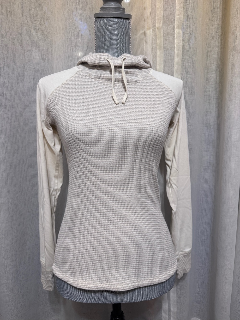 Columbia Women's Cream Waffle-Knit Hoodie Pullover